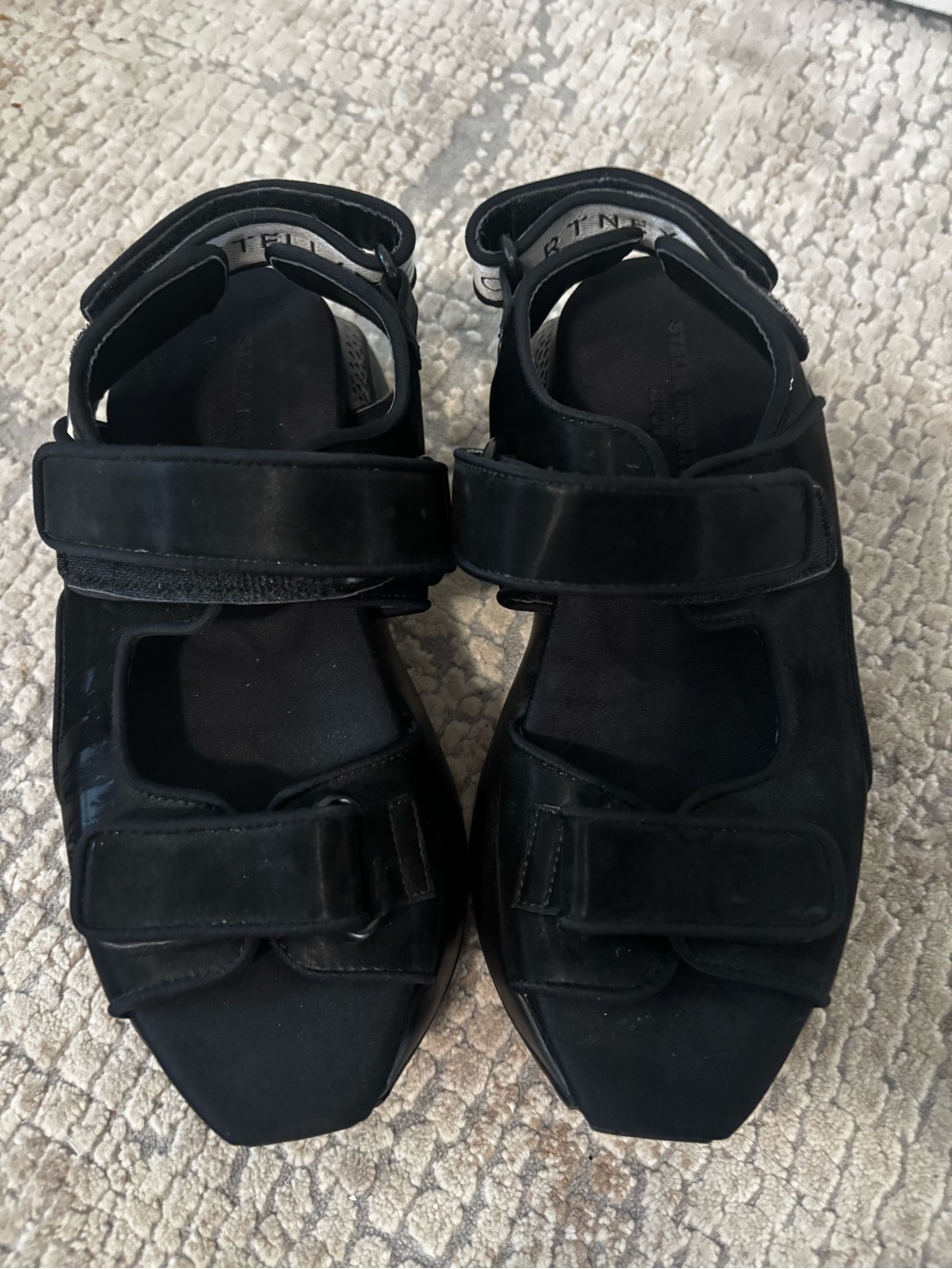 Stella Mccartney Women’s Black Velcro Strap Sandals Size 39